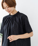 【C-FORTPOINT/フォートポイント】【涼やかな綿素材】総柄刺繍ブラウス コットン100% シャツ プルオーバー 涼しい 体型カバー ナチュラル ❘ジーンズメイト公式オンラインショップ