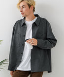 【BLUE STANDARD/ブルースタンダード】ストレッチニット ツイルシャツジャケット ウールタッチ