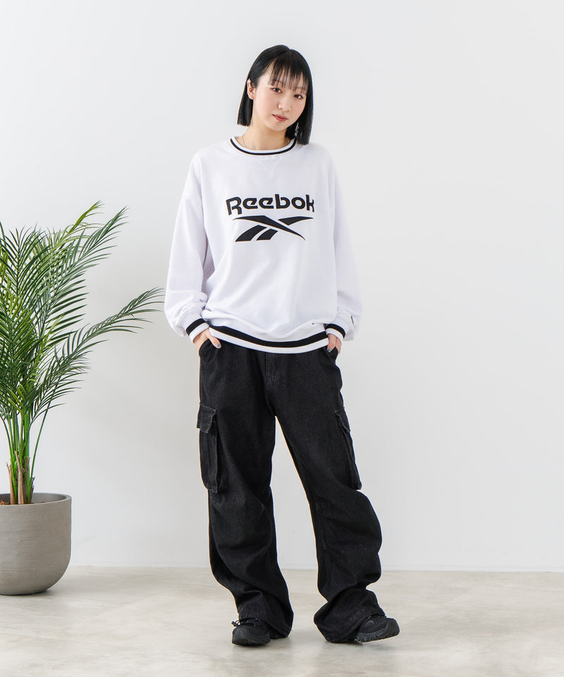 【Reebok/リーボック】裏毛 ロゴワッペン リブライン クルースウェット zo