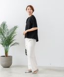 【C-FORTPOINT/フォートポイント】【ストレッチ性抜群の冷感素材を使用】後ろタック入り 5分袖Tシャツ 立体感 美シルエット ラウンドヘム 接触冷感 涼しい 体形カバー