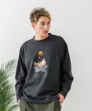 【BLUE STANDARD/ブルースタンダード】パフィースウェット 部分刺繍クルーネック トレーナー ストレッチ 春服 ❘ジーンズメイト公式オンラインショップ