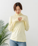 【C-FORT POINT/フォートポイント】シアー 切り替え ハイネック プルオーバー