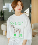 【C-FORT POINT/フォートポイント】ゆったり抜け感 DOGプリント スーパーBIGシルエットＴ ダルメシアンフォト 蛍光ロゴ オーバーサイズ ストリート 韓国ファッション ❘ジーンズメイト公式オンラインショップ
