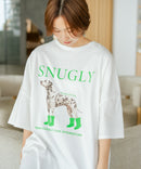 【C-FORT POINT/フォートポイント】ゆったり抜け感 DOGプリント スーパーBIGシルエットＴ ダルメシアンフォト 蛍光ロゴ オーバーサイズ ストリート 韓国ファッション ❘ジーンズメイト公式オンラインショップ