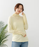 【C-FORT POINT/フォートポイント】シアー 切り替え ハイネック プルオーバー