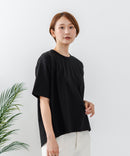 【C-FORTPOINT/フォートポイント】【ストレッチ性抜群の冷感素材を使用】後ろタック入り 5分袖Tシャツ 立体感 美シルエット ラウンドヘム 接触冷感 涼しい 体形カバー
