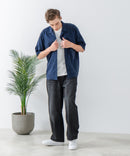 COOLMAXリネンミックス総柄シャツ【BLUE STANDARD/ブルースタンダード】