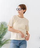 【C-FORTPOINT/フォートポイント】【細見え スタイルアップ効果】細ボーダー ジャガードリブTシャツ 着痩せ きれいめ オフィス 通勤 大人カジュアル フレンチシック