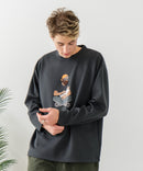 【BLUE STANDARD/ブルースタンダード】パフィースウェット 部分刺繍クルーネック トレーナー ストレッチ 春服 ❘ジーンズメイト公式オンラインショップ