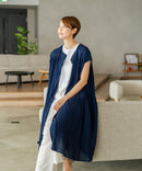 【C-FORT POINT/フォートポイント】すっきり見え インド綿 無地シャツワンピース さらっと軽やか リゾート Aライン フレア ナチュラル 旅行 コットン100%