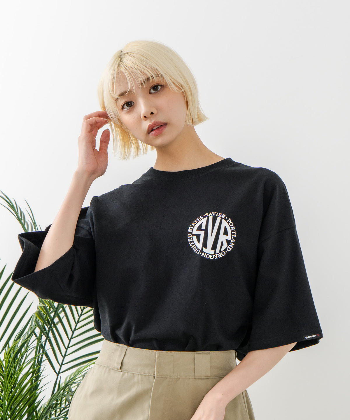 サークルロゴ バックプリント Tシャツ ブランドロゴ オーバーサイズ
