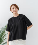 【C-FORTPOINT/フォートポイント】【ストレッチ性抜群の冷感素材を使用】後ろタック入り 5分袖Tシャツ 立体感 美シルエット ラウンドヘム 接触冷感 涼しい 体形カバー