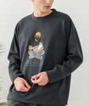 【BLUE STANDARD/ブルースタンダード】パフィースウェット 部分刺繍クルーネック トレーナー ストレッチ 春服 ❘ジーンズメイト公式オンラインショップ