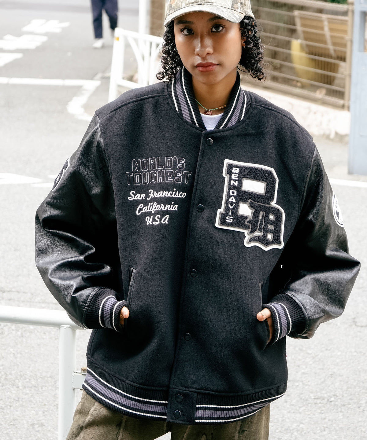 BEN DAVIS/ベンデイビス】フェイクメルトンスタジャン アワード