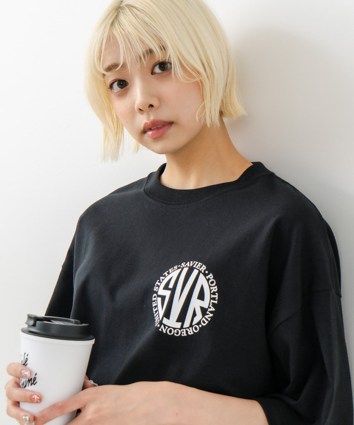 サークルロゴ バックプリント Tシャツ ブランドロゴ オーバー