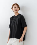 【C-FORTPOINT/フォートポイント】【ストレッチ性抜群の冷感素材を使用】後ろタック入り 5分袖Tシャツ 立体感 美シルエット ラウンドヘム 接触冷感 涼しい 体形カバー