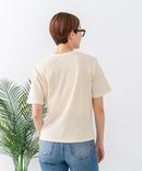 【C-FORTPOINT/フォートポイント】【細見え スタイルアップ効果】細ボーダー ジャガードリブTシャツ 着痩せ きれいめ オフィス 通勤 大人カジュアル フレンチシック