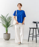 【C-FORTPOINT/フォートポイント】【涼しさと美シルエットを叶える 接触冷感機能付き】ドルマンスリーブ5分袖Tシャツ ひんやり涼しい 体型カバー 華奢見え ゆったり