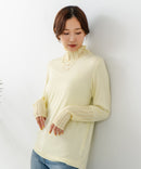 【C-FORT POINT/フォートポイント】シアー 切り替え ハイネック プルオーバー