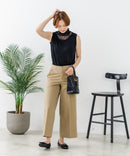 【C-FORTPOINT/フォートポイント】【上品なハイネックデザインが大人可愛い！】レース切り替えタンクトップ 首元カバー レイヤード 上品 華やか カジュアル フェミニン 通気性 ❘ジーンズメイト公式オンラインショップ