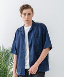 COOLMAXリネンミックス総柄シャツ【BLUE STANDARD/ブルースタンダード】
