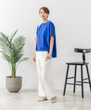 【C-FORTPOINT/フォートポイント】【涼しさと美シルエットを叶える 接触冷感機能付き】ドルマンスリーブ5分袖Tシャツ ひんやり涼しい 体型カバー 華奢見え ゆったり