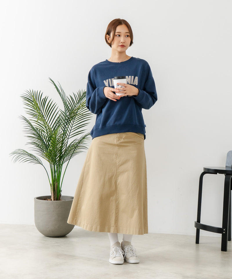 【DISCUS/ディスカス】カレッジロゴ 裏起毛スウェット 裾ラウンド