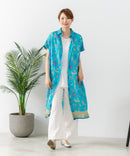 【C-FORT POINT/フォートポイント】さらっと軽やか インド綿 総柄シャツワンピース リゾート Aライン フレア 羽織り ナチュラル 軽やか 旅行 コットン100%