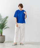 【C-FORTPOINT/フォートポイント】【ストレッチ性抜群の冷感素材を使用】後ろタック入り 5分袖Tシャツ 立体感 美シルエット ラウンドヘム 接触冷感 涼しい 体形カバー