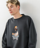 【BLUE STANDARD/ブルースタンダード】パフィースウェット 部分刺繍クルーネック トレーナー ストレッチ 春服 ❘ジーンズメイト公式オンラインショップ