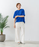 【C-FORTPOINT/フォートポイント】【ストレッチ性抜群の冷感素材を使用】後ろタック入り 5分袖Tシャツ 立体感 美シルエット ラウンドヘム 接触冷感 涼しい 体形カバー