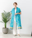 【C-FORT POINT/フォートポイント】さらっと軽やか インド綿 総柄シャツワンピース リゾート Aライン フレア 羽織り ナチュラル 軽やか 旅行 コットン100%