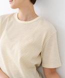 【C-FORTPOINT/フォートポイント】【細見え スタイルアップ効果】細ボーダー ジャガードリブTシャツ 着痩せ きれいめ オフィス 通勤 大人カジュアル フレンチシック