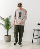 【BLUE STANDARD/ブルースタンダード】パフィースウェット 部分刺繍クルーネック トレーナー ストレッチ 春服 ❘ジーンズメイト公式オンラインショップ