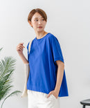 【C-FORTPOINT/フォートポイント】【涼しさと美シルエットを叶える 接触冷感機能付き】ドルマンスリーブ5分袖Tシャツ ひんやり涼しい 体型カバー 華奢見え ゆったり