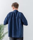 COOLMAXリネンミックス総柄シャツ【BLUE STANDARD/ブルースタンダード】