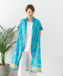 【C-FORT POINT/フォートポイント】さらっと軽やか インド綿 総柄シャツワンピース リゾート Aライン フレア 羽織り ナチュラル 軽やか 旅行 コットン100%