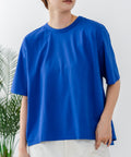 【C-FORTPOINT/フォートポイント】【ストレッチ性抜群の冷感素材を使用】後ろタック入り 5分袖Tシャツ 立体感 美シルエット ラウンドヘム 接触冷感 涼しい 体形カバー