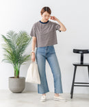 【C-FORT POINT/フォートポイント】ボーダークロップド丈Ｔシャツ