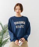 【DISCUS/ディスカス】カレッジロゴ 裏起毛スウェット 裾ラウンド