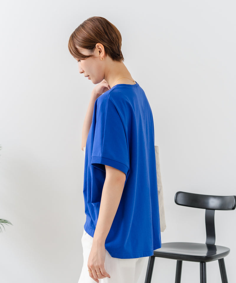 PLATS PLATS 濃い青 ドルマンスリーブ Tシャツ C-FORTPOINT/フォートポイント】【涼しさと美シルエットを叶える 接触