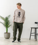 【BLUE STANDARD/ブルースタンダード】パフィースウェット 部分刺繍クルーネック トレーナー ストレッチ 春服 ❘ジーンズメイト公式オンラインショップ