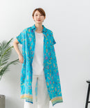 【C-FORT POINT/フォートポイント】さらっと軽やか インド綿 総柄シャツワンピース リゾート Aライン フレア 羽織り ナチュラル 軽やか 旅行 コットン100%