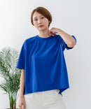 【C-FORTPOINT/フォートポイント】【ストレッチ性抜群の冷感素材を使用】後ろタック入り 5分袖Tシャツ 立体感 美シルエット ラウンドヘム 接触冷感 涼しい 体形カバー