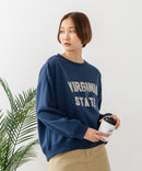 【DISCUS/ディスカス】カレッジロゴ 裏起毛スウェット 裾ラウンド