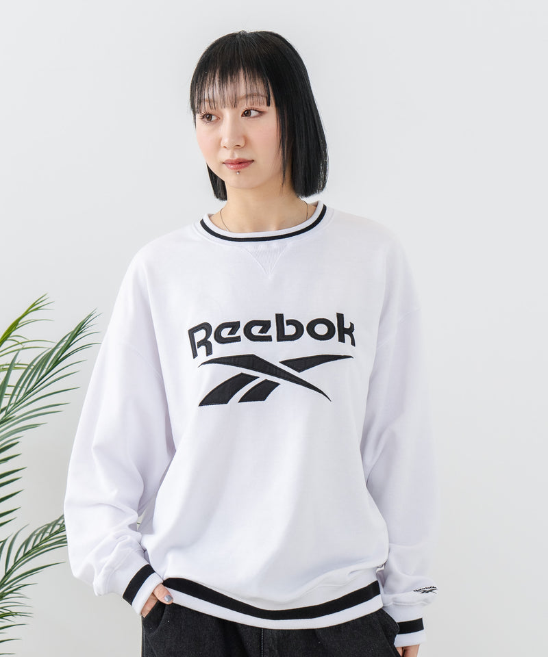 【Reebok/リーボック】裏毛 ロゴワッペン リブライン クルースウェット zo