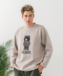 【BLUE STANDARD/ブルースタンダード】パフィースウェット 部分刺繍クルーネック トレーナー ストレッチ 春服 ❘ジーンズメイト公式オンラインショップ