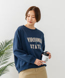 【DISCUS/ディスカス】カレッジロゴ 裏起毛スウェット 裾ラウンド