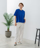 【C-FORTPOINT/フォートポイント】【ストレッチ性抜群の冷感素材を使用】後ろタック入り 5分袖Tシャツ 立体感 美シルエット ラウンドヘム 接触冷感 涼しい 体形カバー