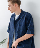 COOLMAXリネンミックス総柄シャツ【BLUE STANDARD/ブルースタンダード】